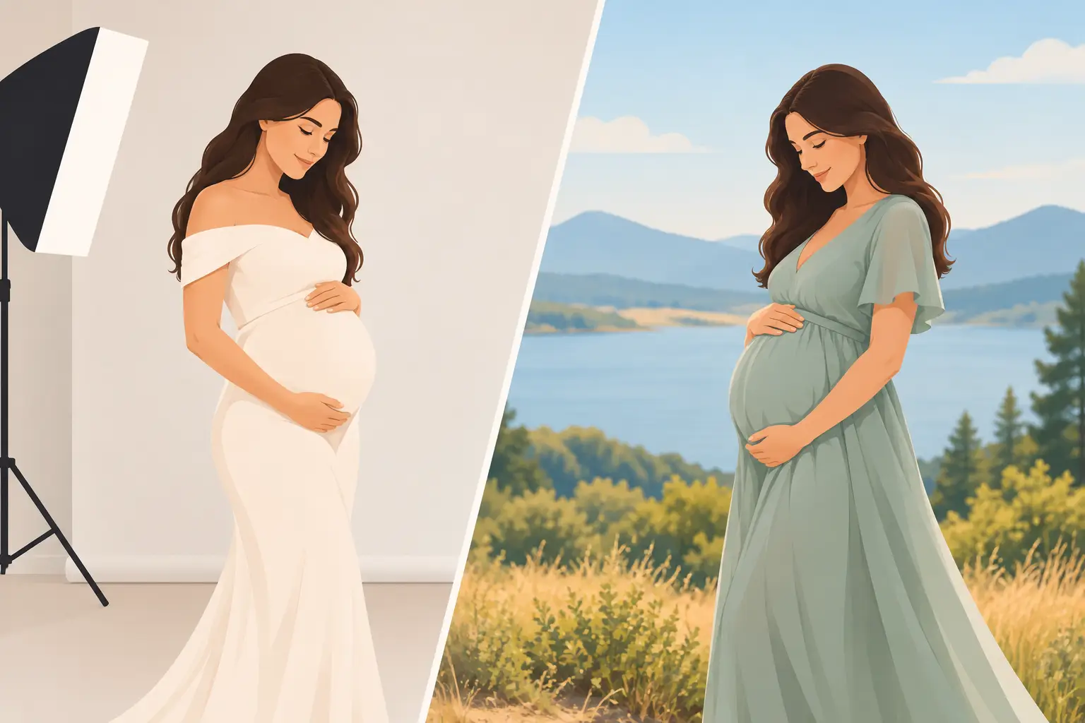 Studio Maternity Photos Versus Outdoor: Choose Well
